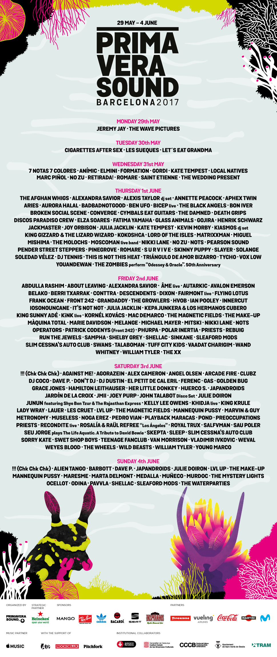 primavera sound line up Barcelona 2017